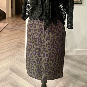 Moschino Green Purple Midi Pencil Skirt for Cocktail